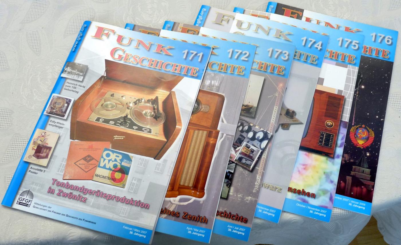 GFGF Funkgeschichte 171 - 176, 6 Hefte, Jahr 2007, Beiträge zur Funkgeschichte