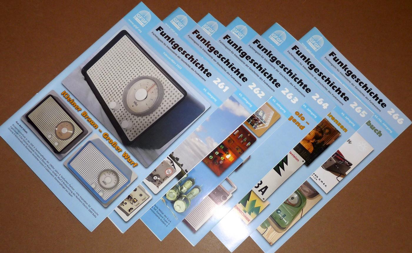 GFGF Funkgeschichte 261 - 266, 6 Hefte, Jahr 2022, Beiträge zur Funkgeschichte