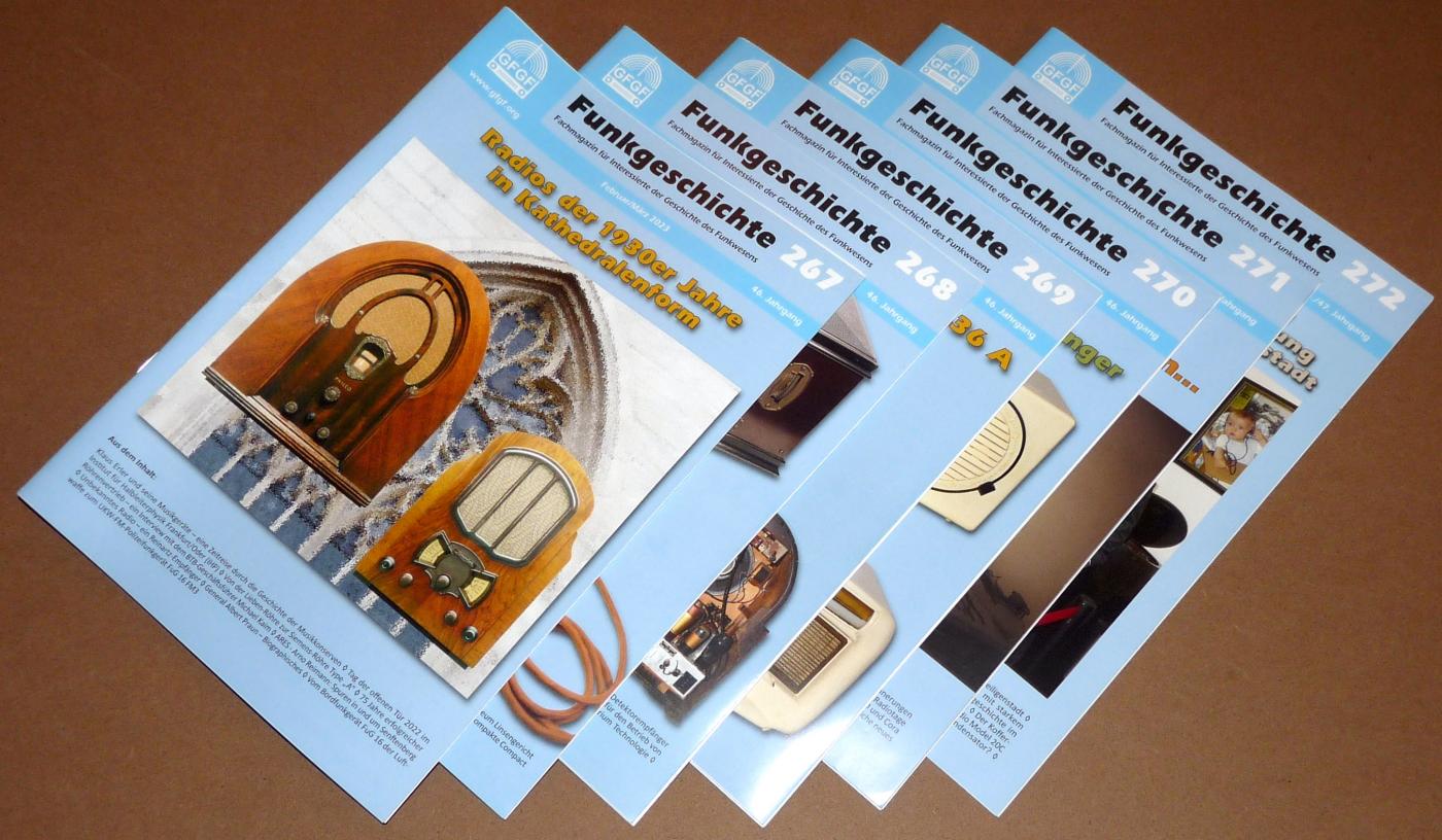 GFGF Funkgeschichte 267 - 272, 6 Hefte, Jahr 2023, Beiträge zur Funkgeschichte