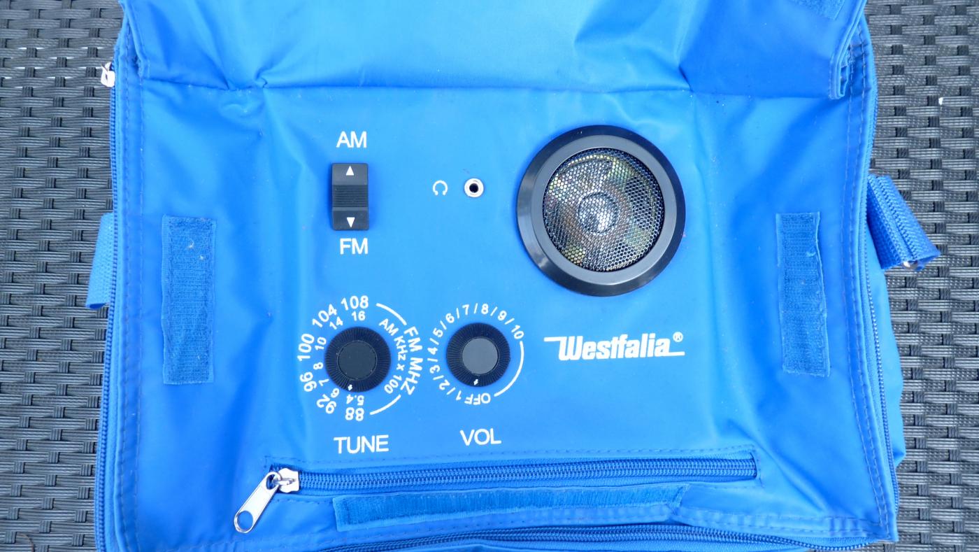 Kühltasche mit Radio AM/FM, Westfalia, Radio funktioniert mit Batterien